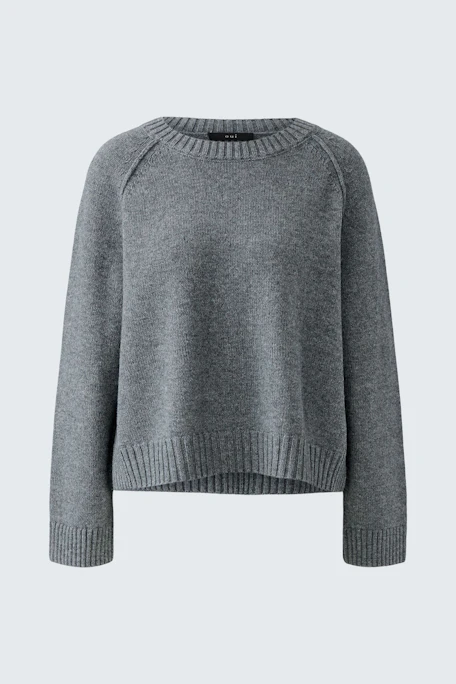 Grauer Damen-Pullover: Schlichter Strickpullover ohne Model, ideal für lässige Outfits.