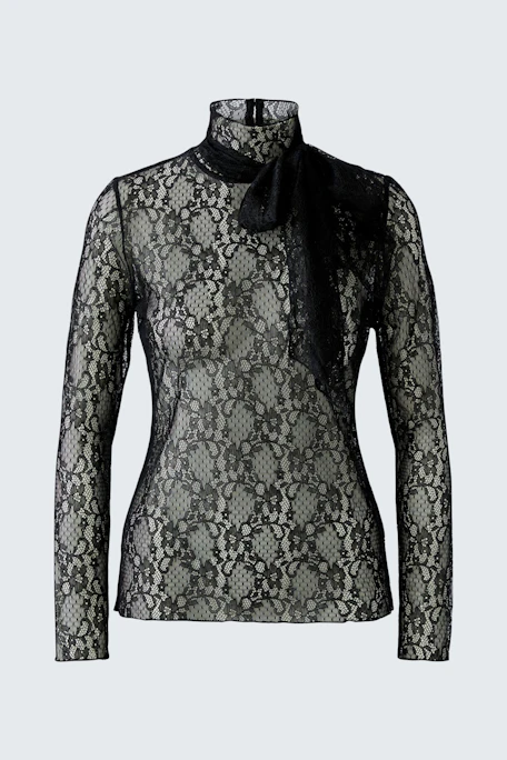 Long sleeve shirt lace - black