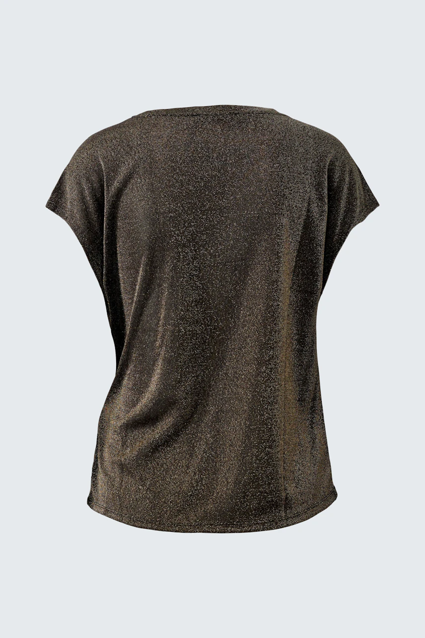 Casual women's T-shirt: Simple brown T-shirt with short sleeves, perfect for everyday wear.