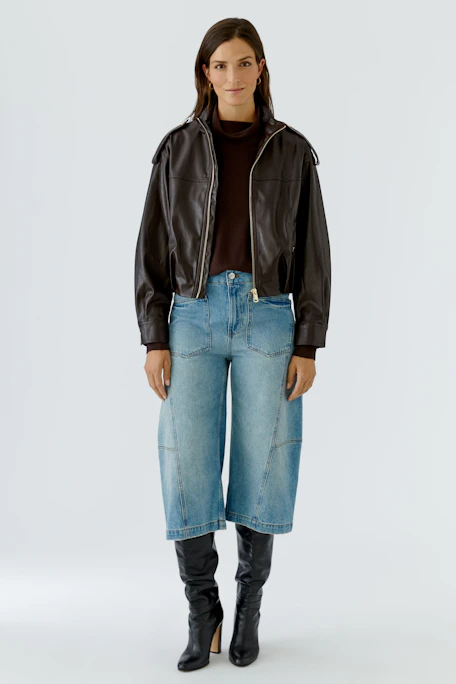 Lederimitatjacke - dark brown