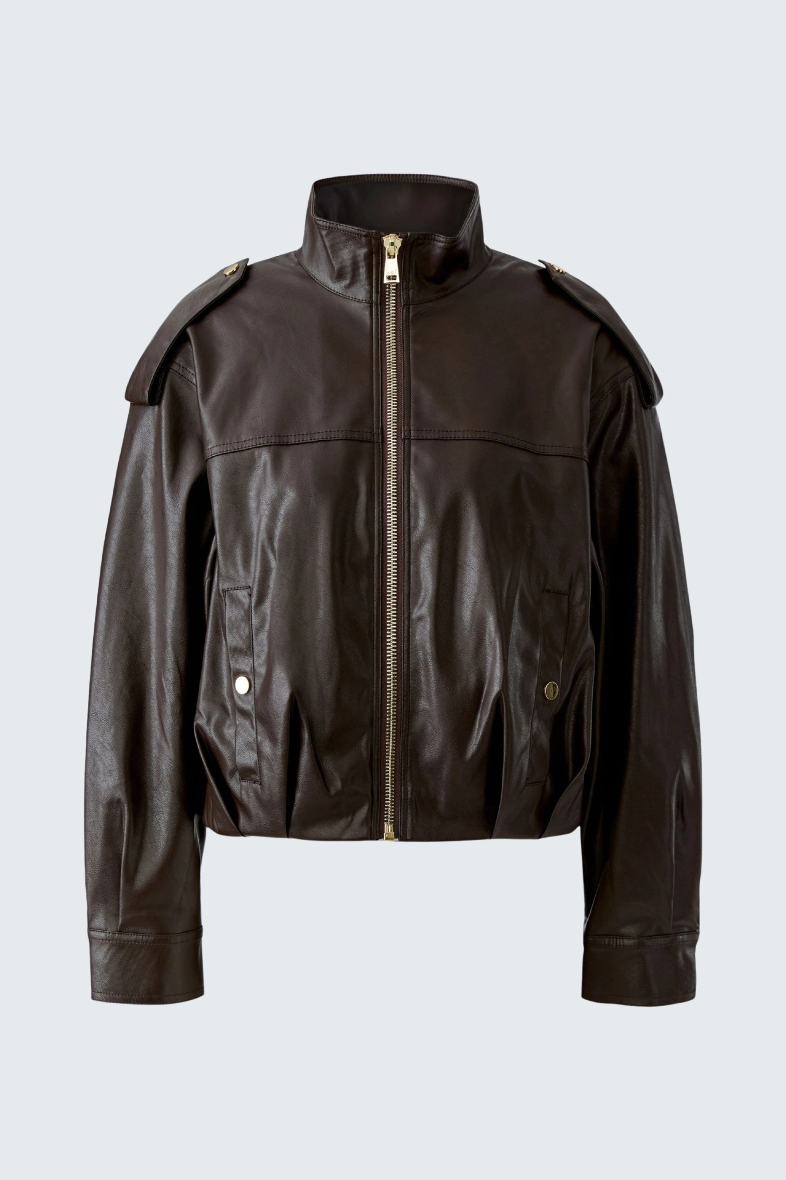 Lederimitatjacke - dark brown