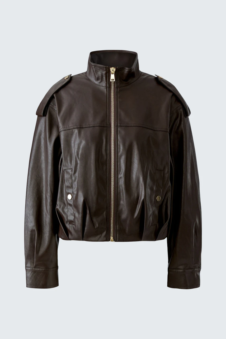 Bild 7 von Lederimitatjacke - dark brown in dark brown | Oui