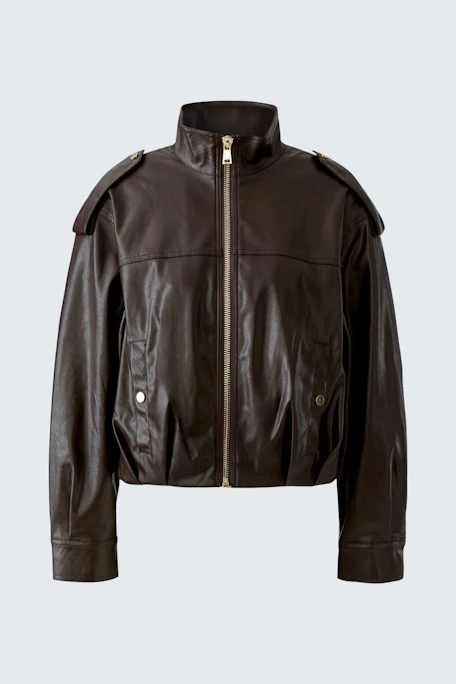 Lederimitatjacke - dark brown
