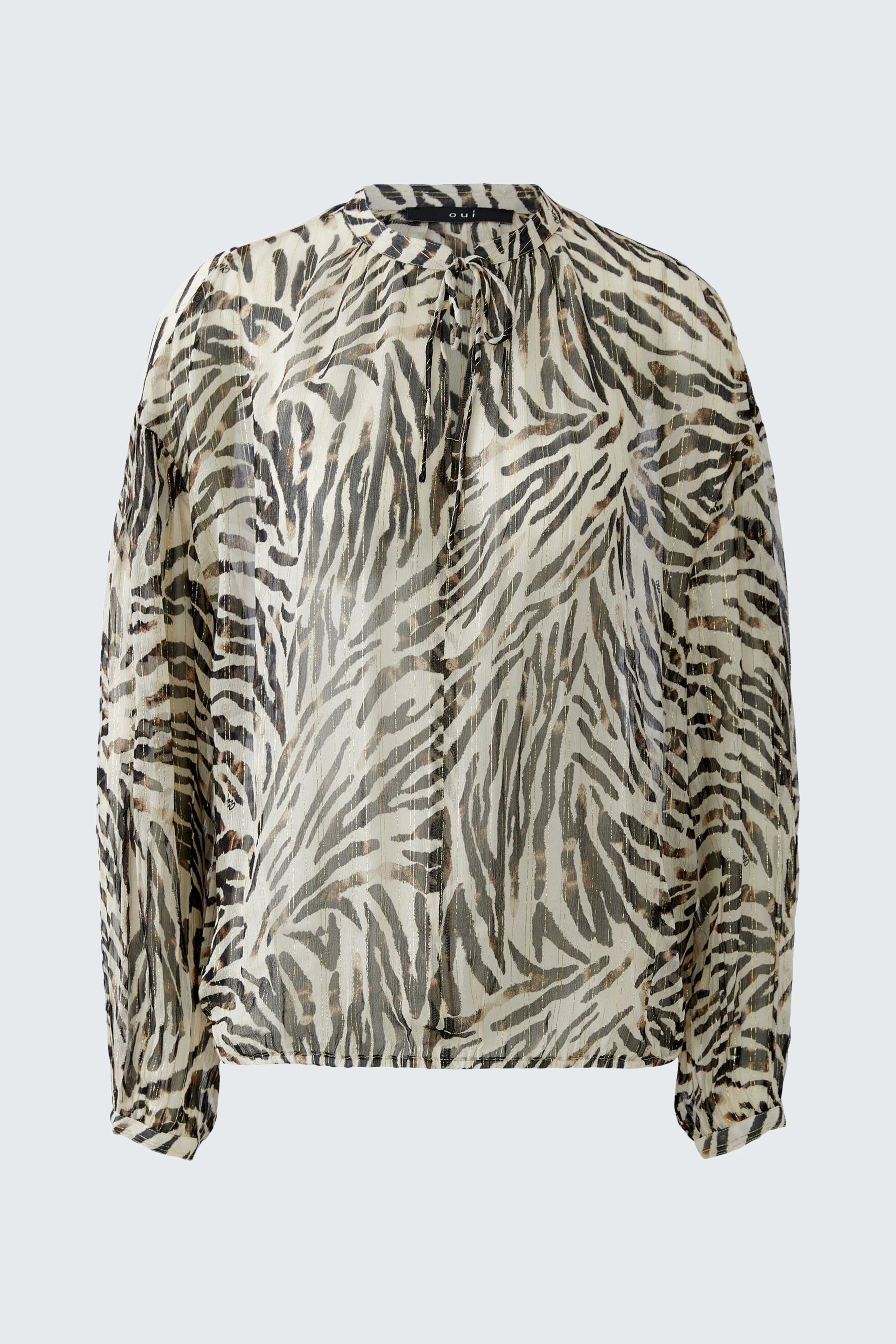Luftige Damen-Bluse mit Zebra-Muster, ideal für einen lässigen Look. Perfekt für den Alltag.