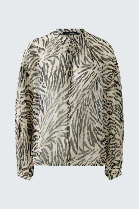 Luftige Damen-Bluse mit Zebra-Muster, ideal für einen lässigen Look. Perfekt für den Alltag.