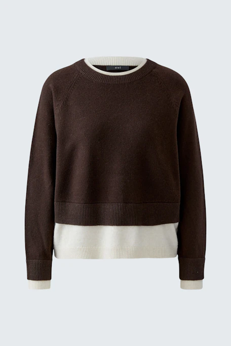 pullover - darkbrown white