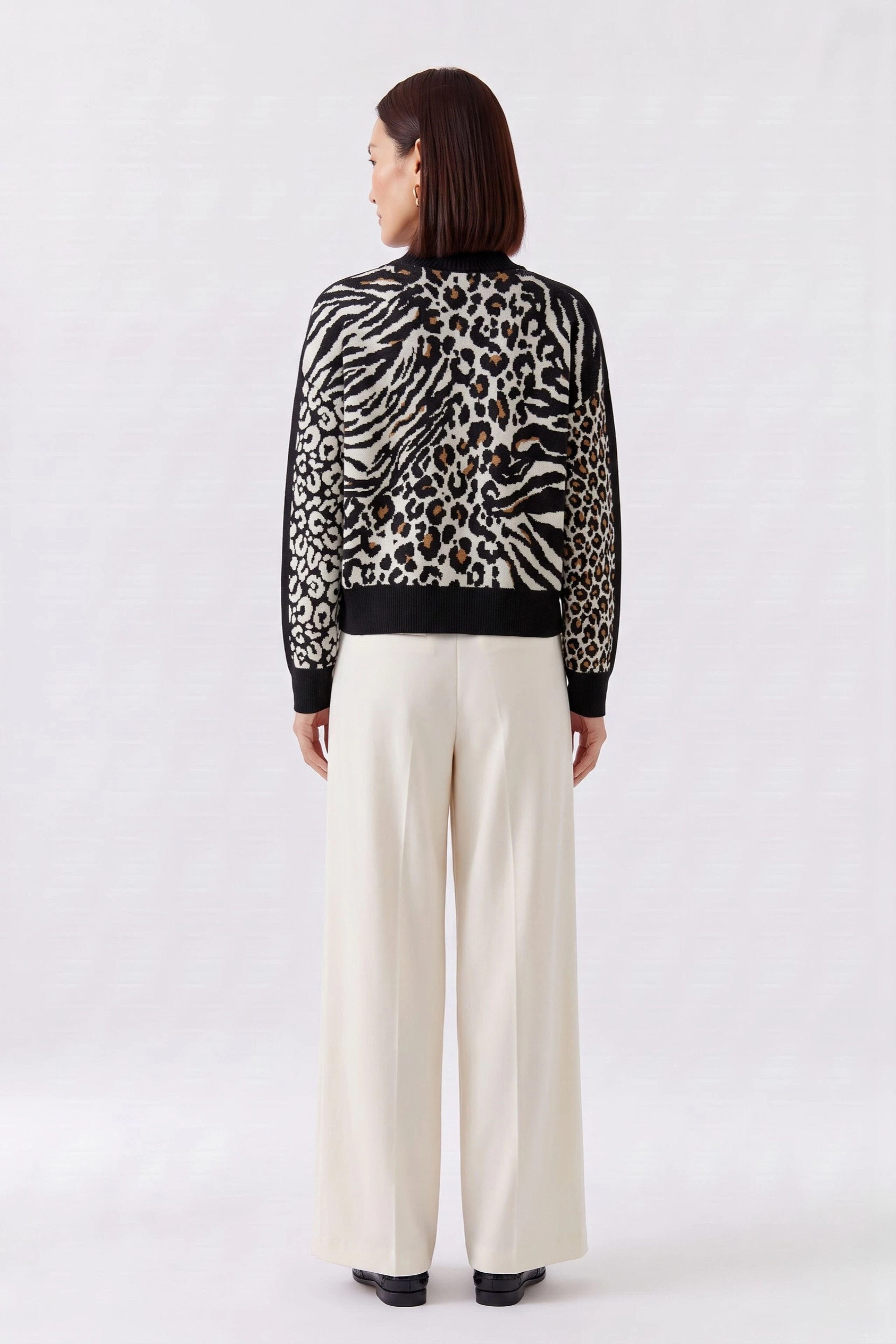 Image 3 of Pullover - black offwhite in black offwhite | Oui