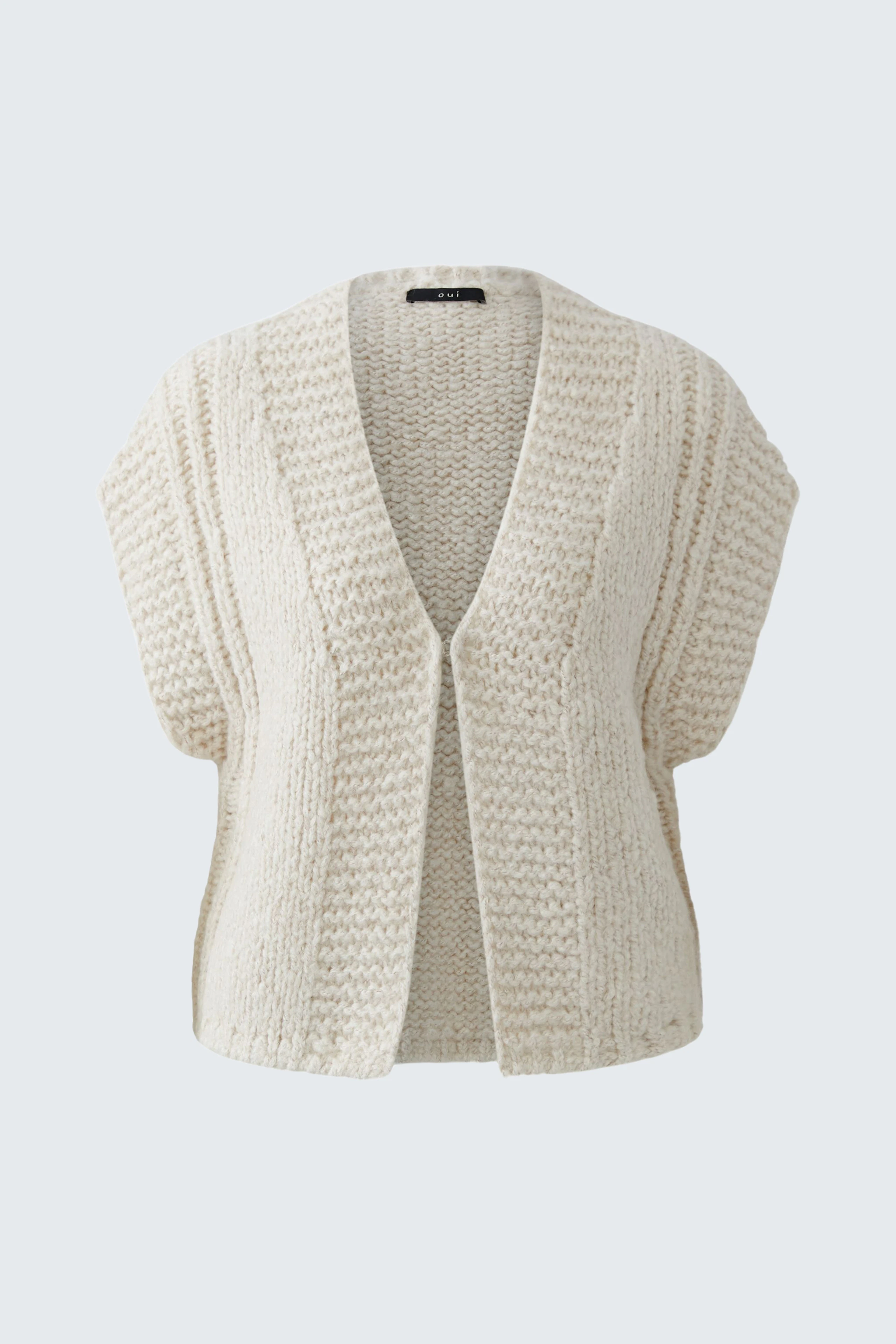 Strickweste - light beige mel